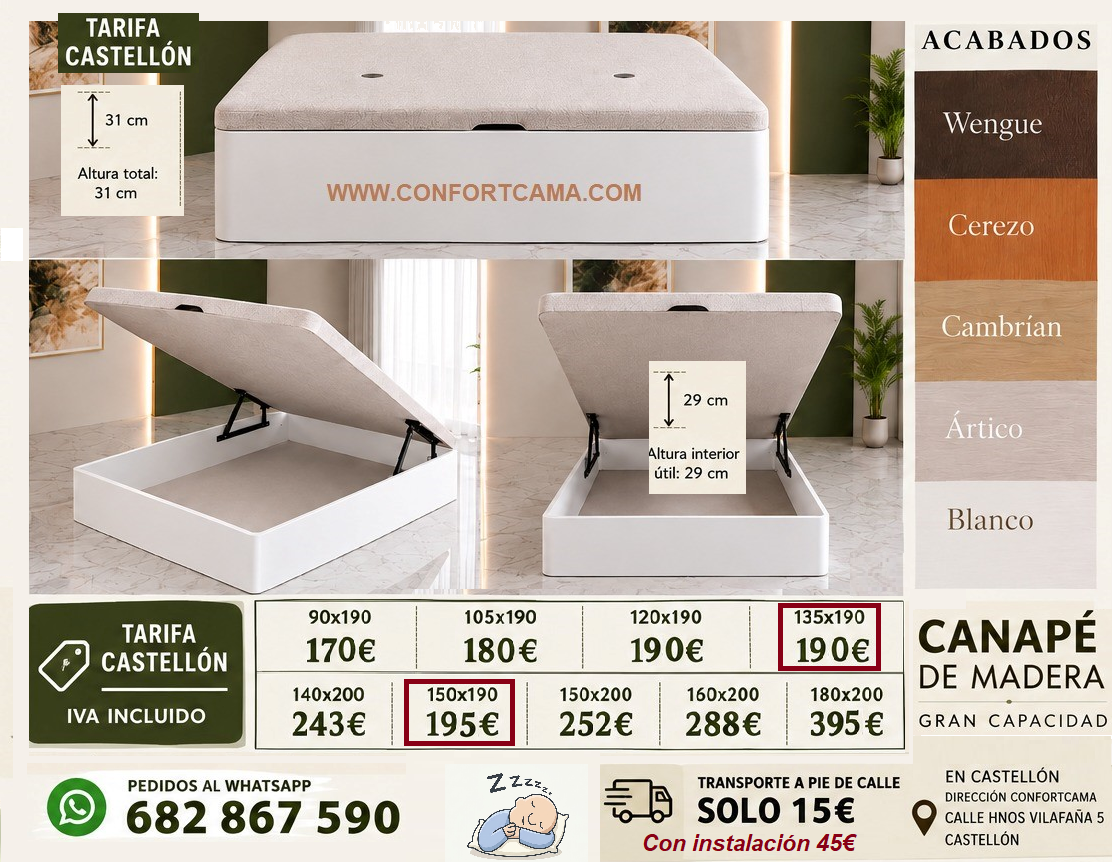 LA MEJOR OFERTA EN CANAPES EN CASTELLON
