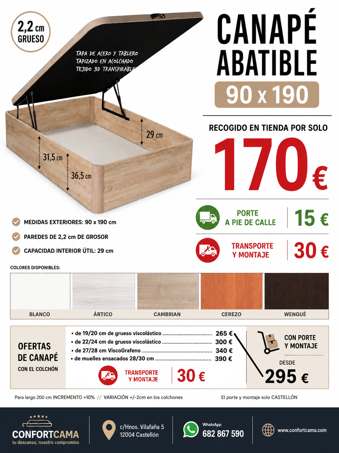 Canapé abatible desde 170€