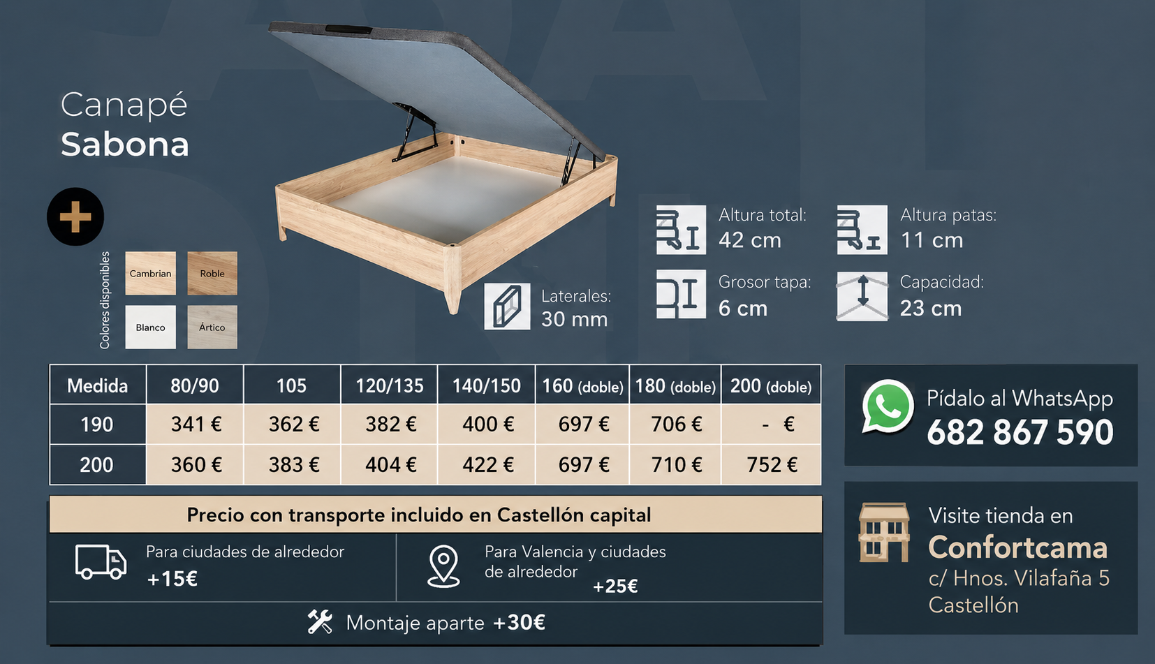 CANAPE CON PATAS SABONA ROOMBA